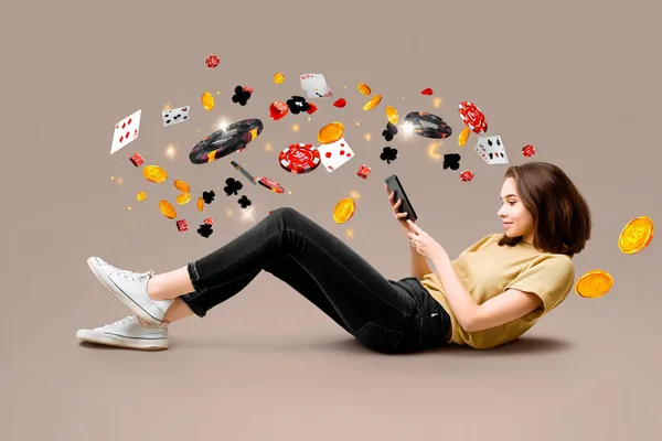 GB44 — A high-class gaming experience without limits A woman in a luxurious green gown next to an ornate roulette wheel, capturing the upscale casino mood of GB44.